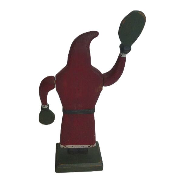 Vintage Randy Tate Wooden Paddle Santa Rustic Primitive Americana Signed - Picture 4 of 6